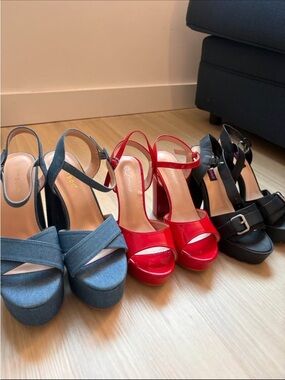 Women’s Red Patent Platform Sandals by Unknown Brand